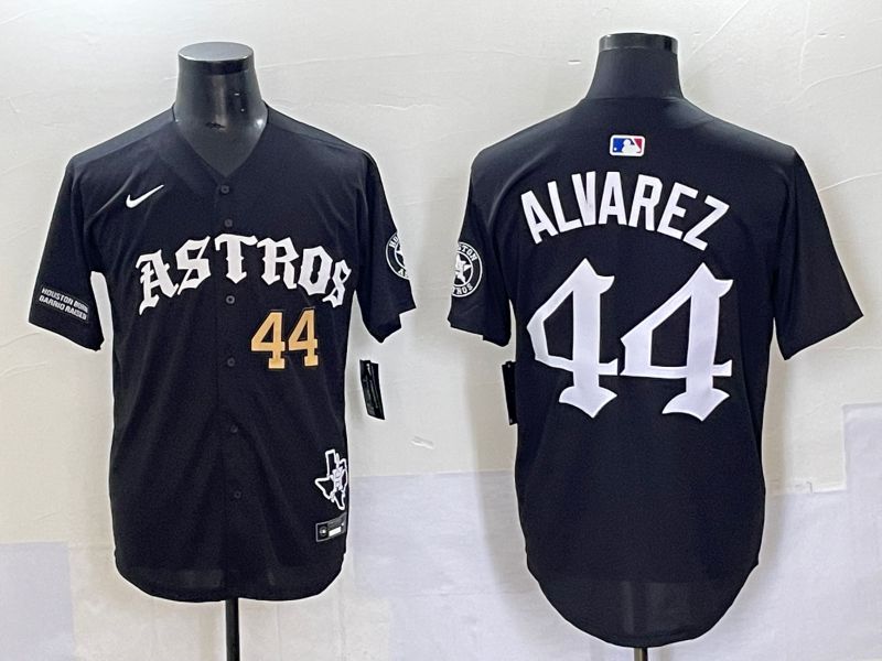 Men 2025 Houston Astros #44 Alvarez Black Seven generations Joint Name Nike MLB Jersey style 5->houston astros->MLB Jersey